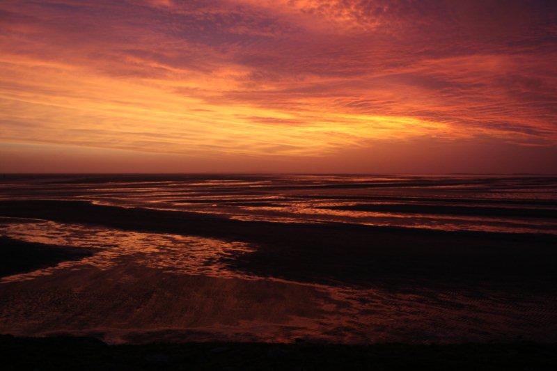 Ondergaande zon op Terschelling